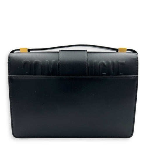30 Montaigne Shoulder Bag Medium Black in Calfskin, Gold hardware