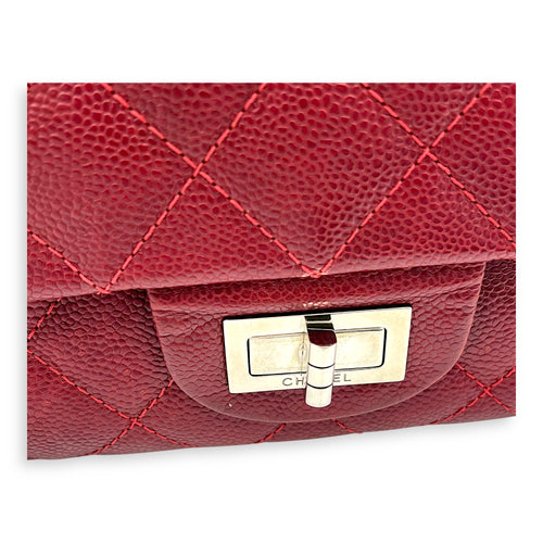 2.55 Shoulder Bag Red in Caviar Leather, Ruthenium hardware