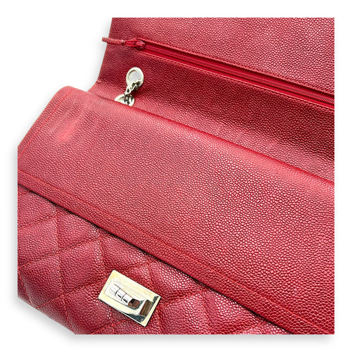 2.55 Shoulder Bag Red in Caviar Leather, Ruthenium hardware