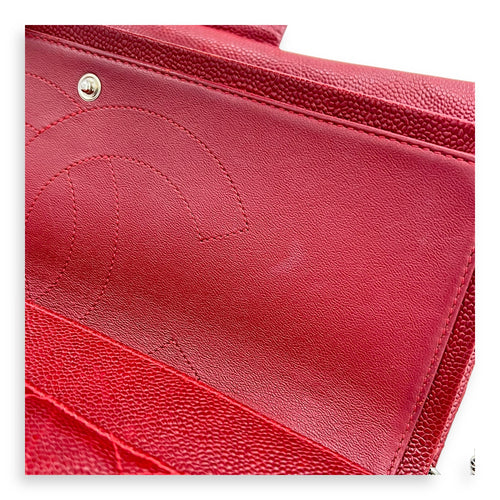 2.55 Shoulder Bag Red in Caviar Leather, Ruthenium hardware