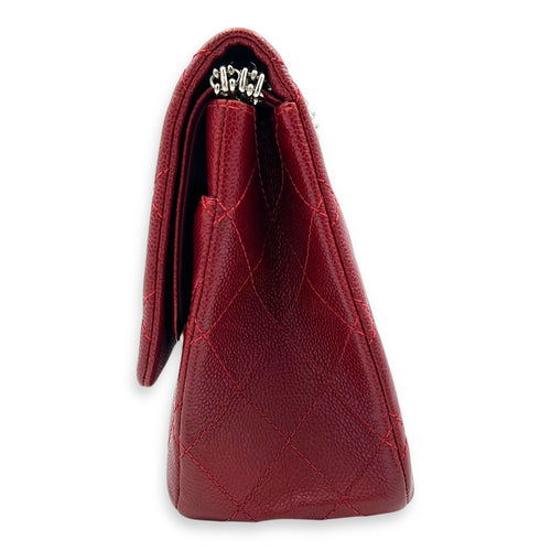 2.55 Shoulder Bag Red in Caviar Leather, Ruthenium hardware