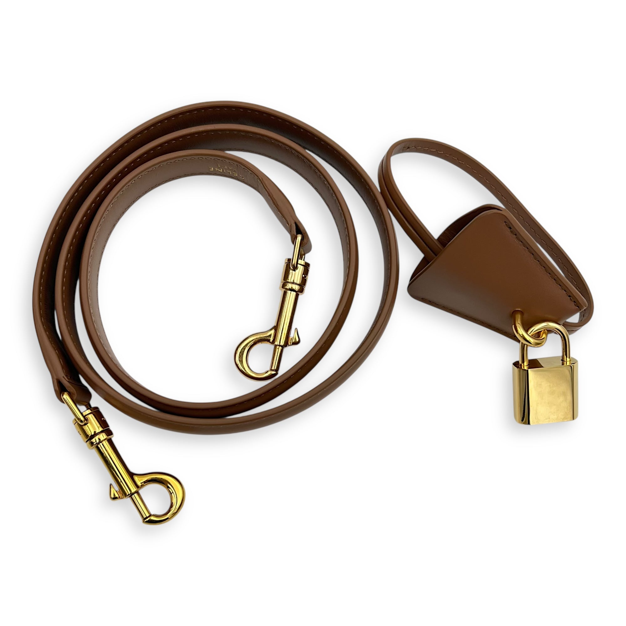 16 Top Handle Bag Brown in Calfskin, Gold hardware