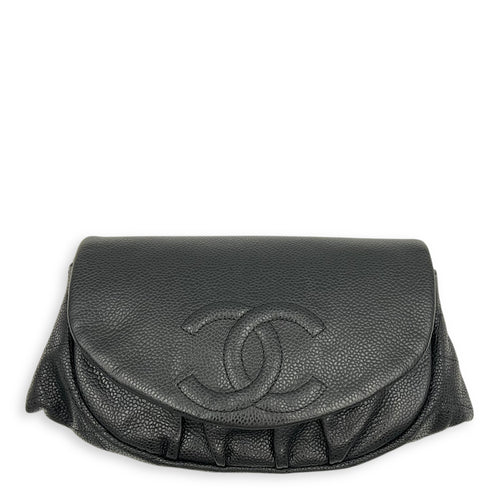 CC Crossbody Bag Black in Caviar Leather, Silver hardware