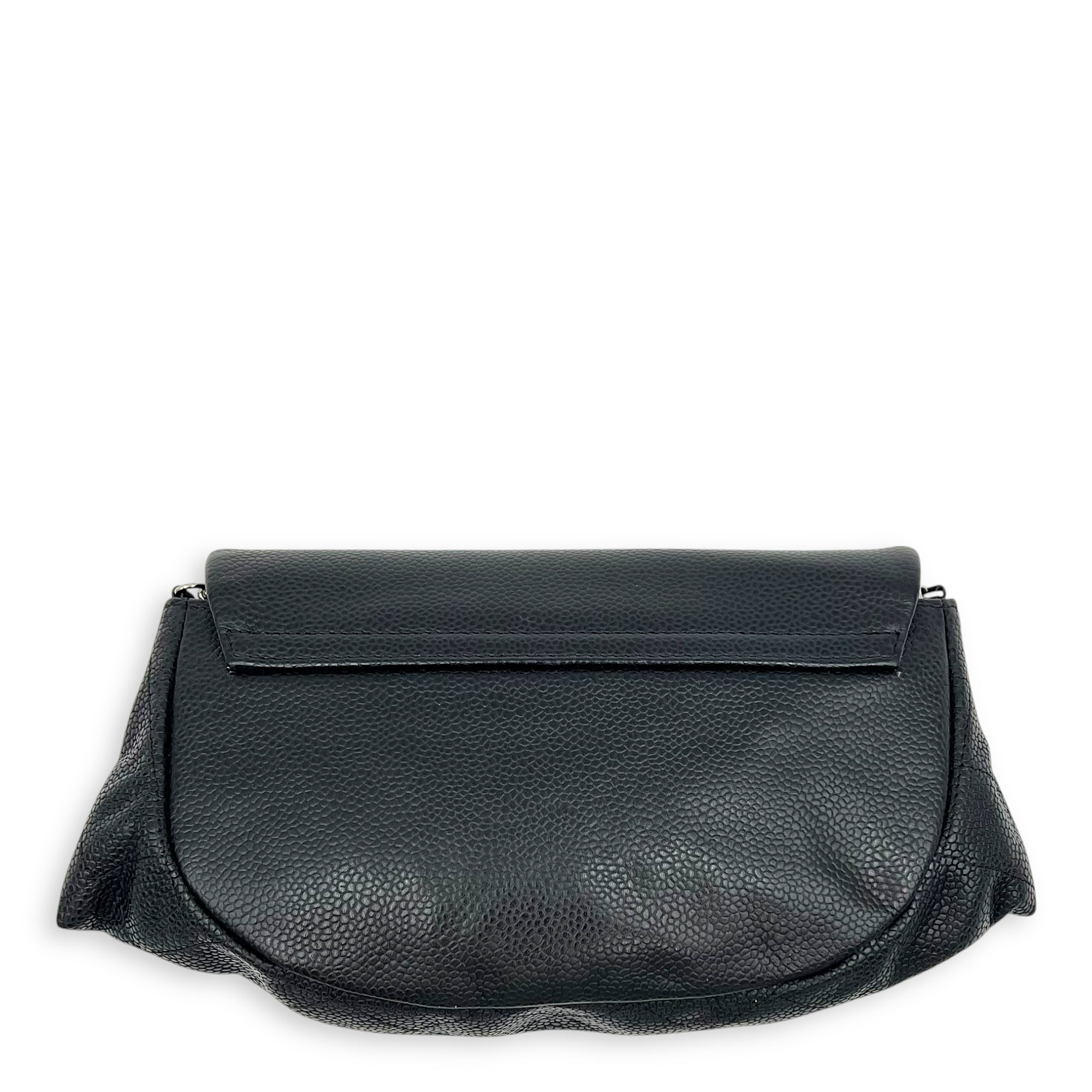 CC Crossbody Bag Black in Caviar Leather, Silver hardware