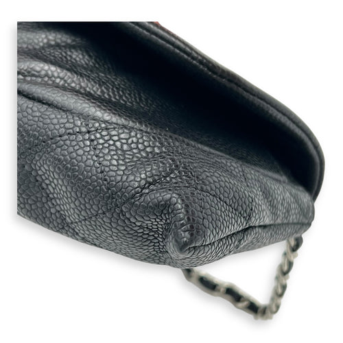 CC Crossbody Bag Black in Caviar Leather, Silver hardware