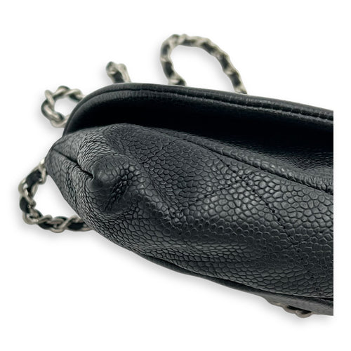 CC Crossbody Bag Black in Caviar Leather, Silver hardware
