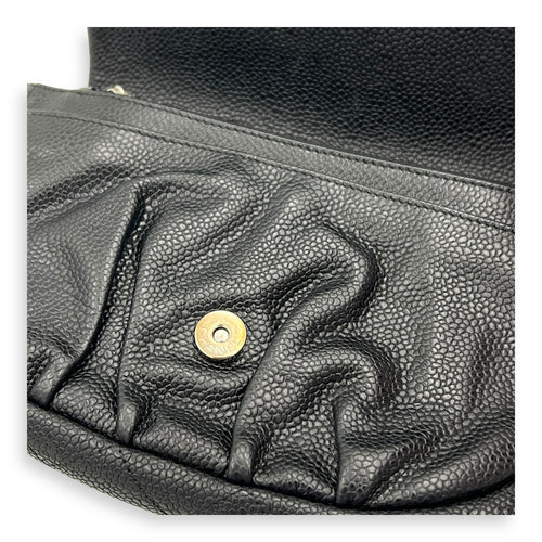 CC Crossbody Bag Black in Caviar Leather, Silver hardware