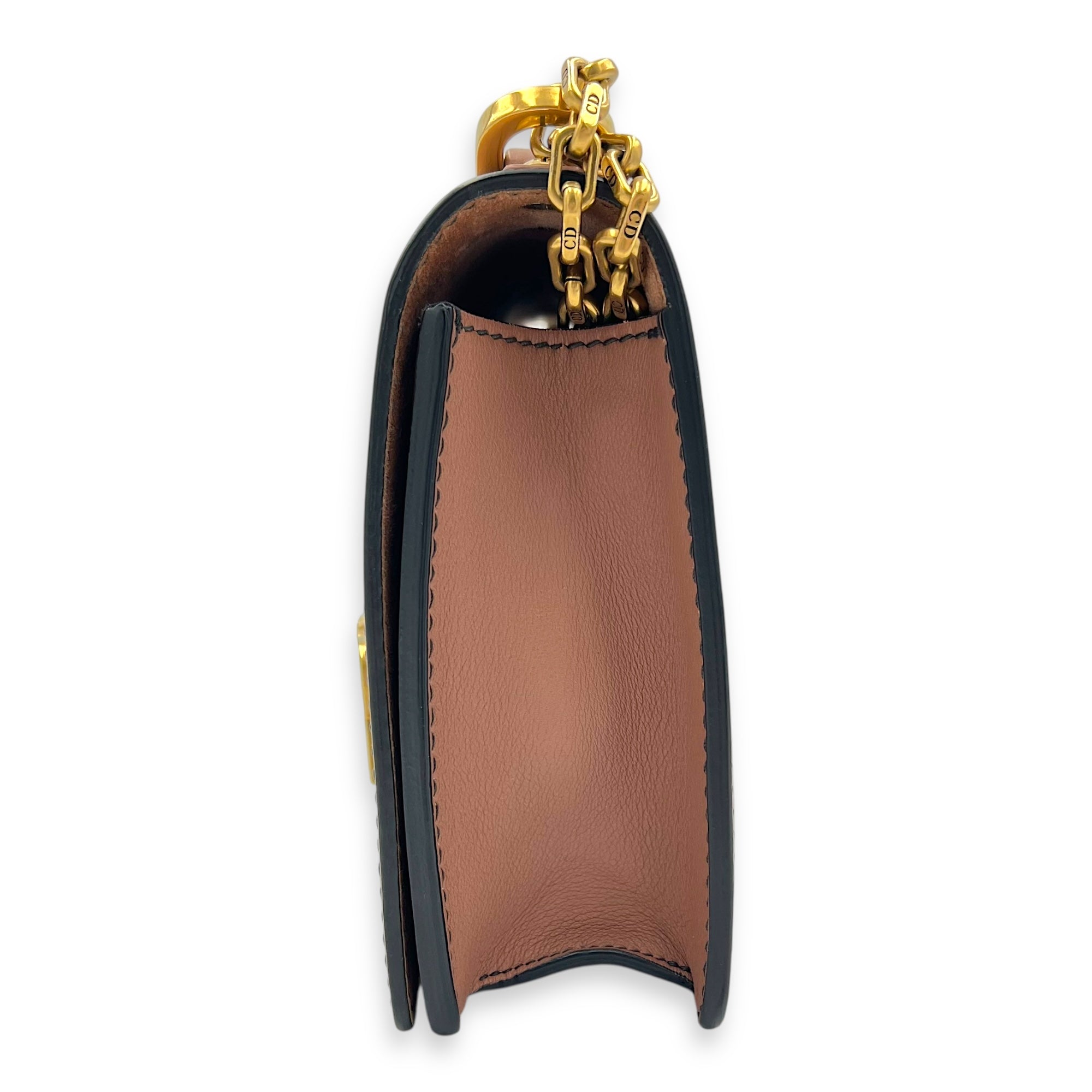 J'adior Shoulder Bag Beige in Calfskin, Gold hardware