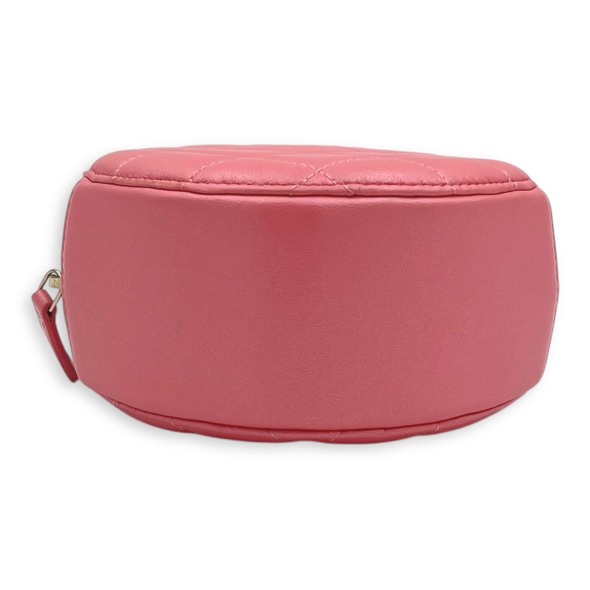 CC Round Crossbody Bag Pink in Lambskin, Gold hardware