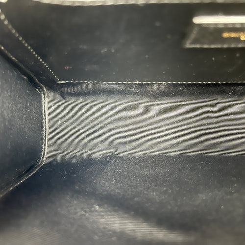 Envelope Shoulder Bag Black in Calfskin, Gold hardware