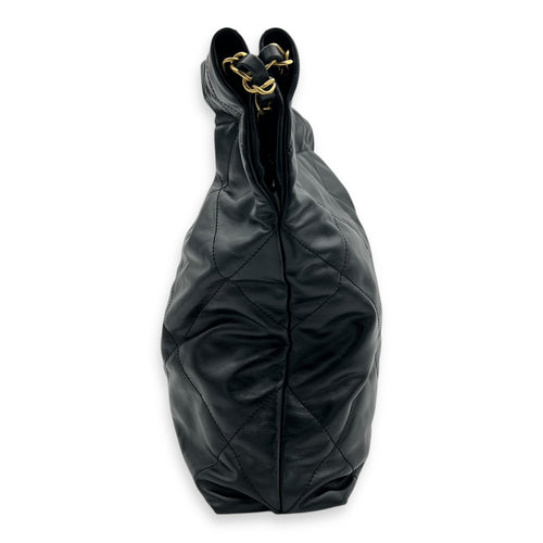 22 Tote Tote Bag Small Black in Calfskin, Gold hardware