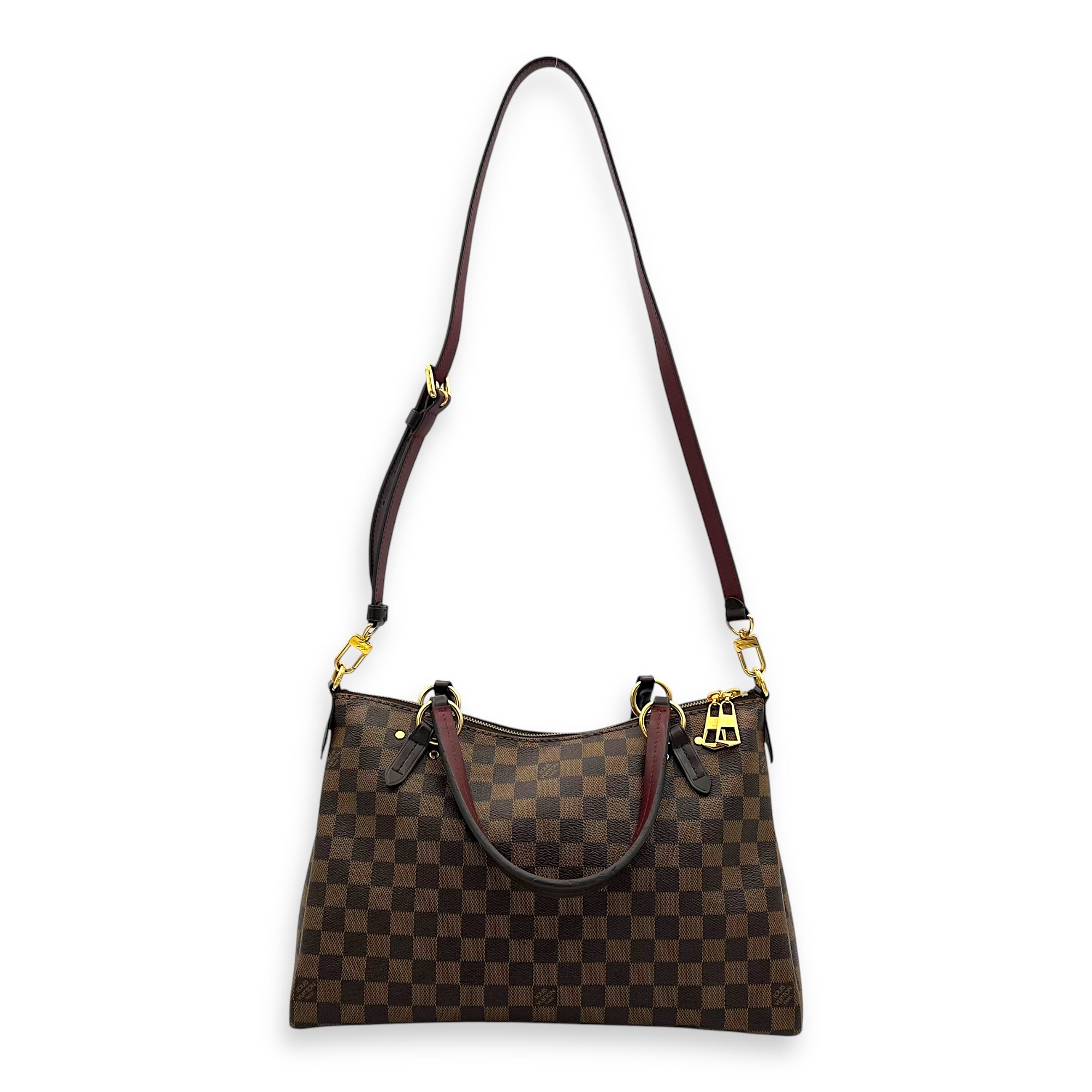 Lymington Top Handle Bag Brown in Coated Canvas, Gold hardware