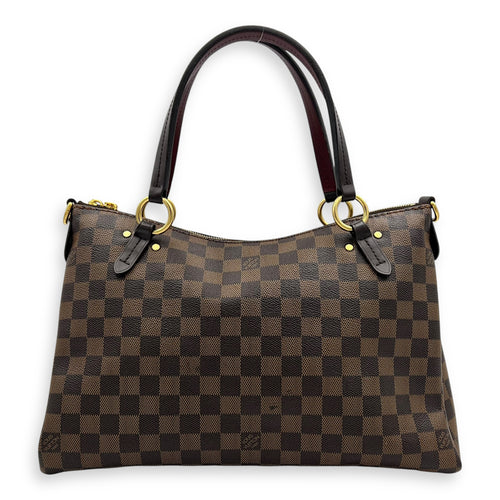 Lymington Top Handle Bag Brown in Coated Canvas, Gold hardware