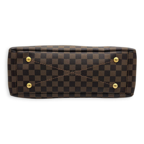 Lymington Top Handle Bag Brown in Coated Canvas, Gold hardware