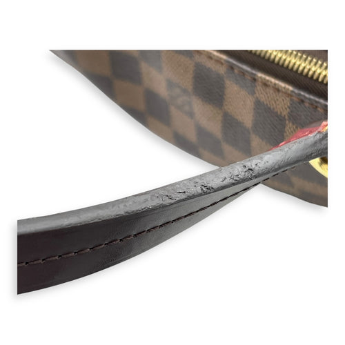 Lymington Top Handle Bag Brown in Coated Canvas, Gold hardware