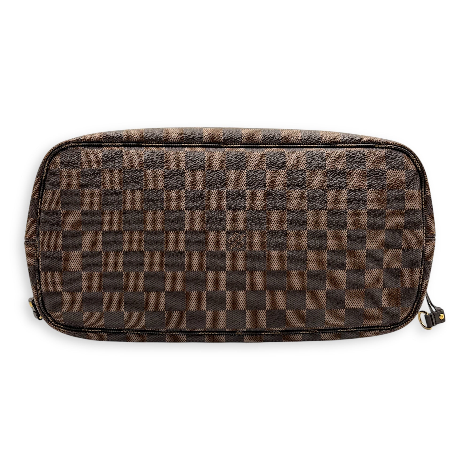 Neverfull MM Brown Tote Bag in Coated Canvas, Gold hardware