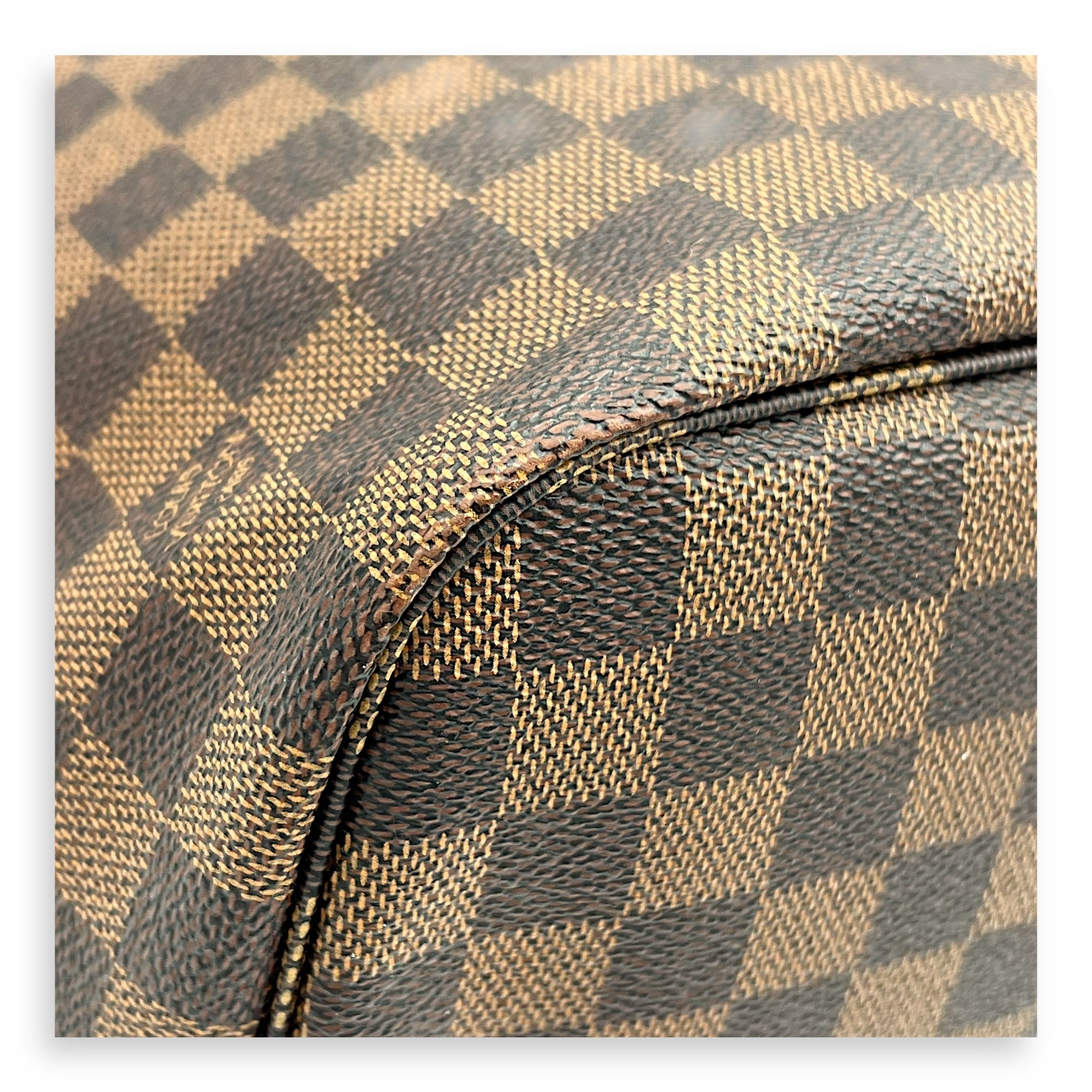 Neverfull MM Brown Tote Bag in Coated Canvas, Gold hardware