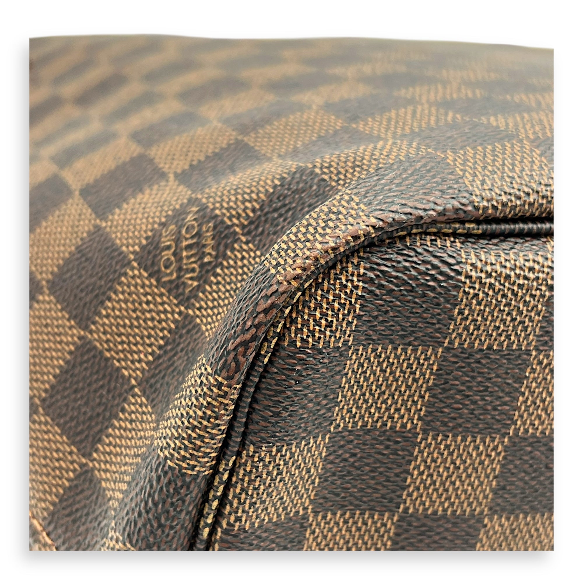 Neverfull MM Brown Tote Bag in Coated Canvas, Gold hardware