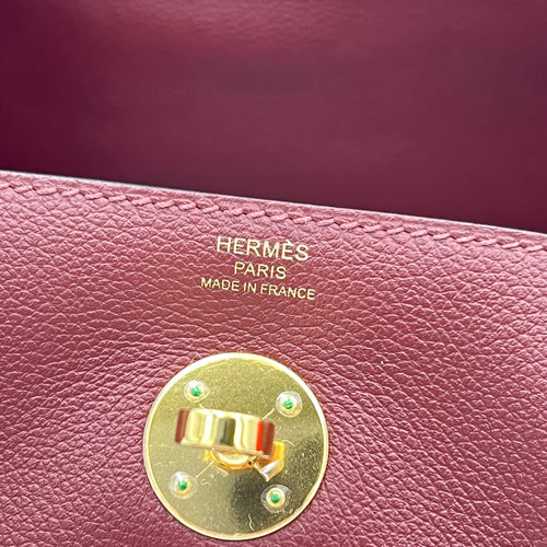 Lindy 26 Rouge sellier Shoulder Bag in Swift, Gold hardware