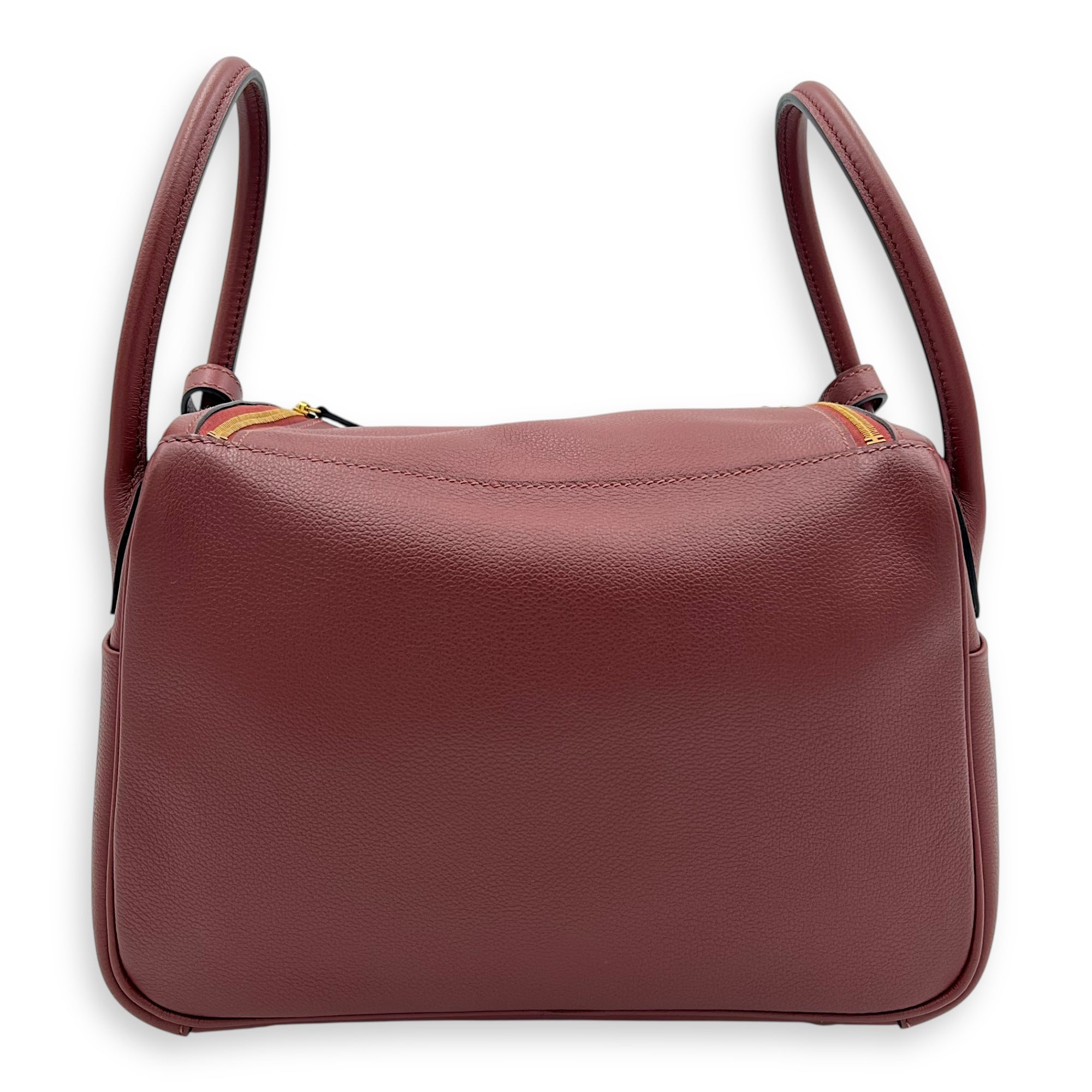 Lindy 26 Rouge sellier Shoulder Bag in Swift, Gold hardware