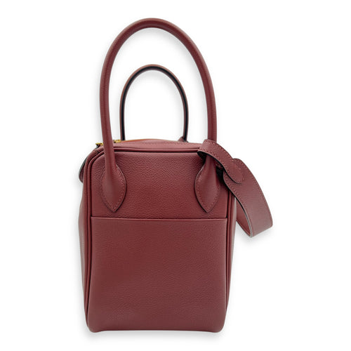 Lindy 26 Rouge sellier Shoulder Bag in Swift, Gold hardware