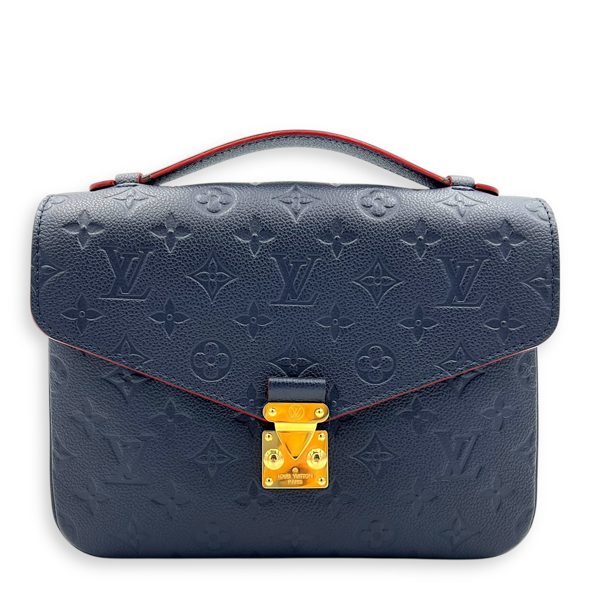Metis Crossbody Bag Blue in Empreinte Leather, Gold hardware