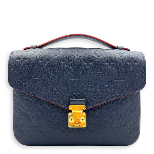 Metis Crossbody Bag Blue in Empreinte Leather, Gold hardware