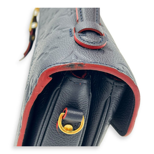 Metis Crossbody Bag Blue in Empreinte Leather, Gold hardware