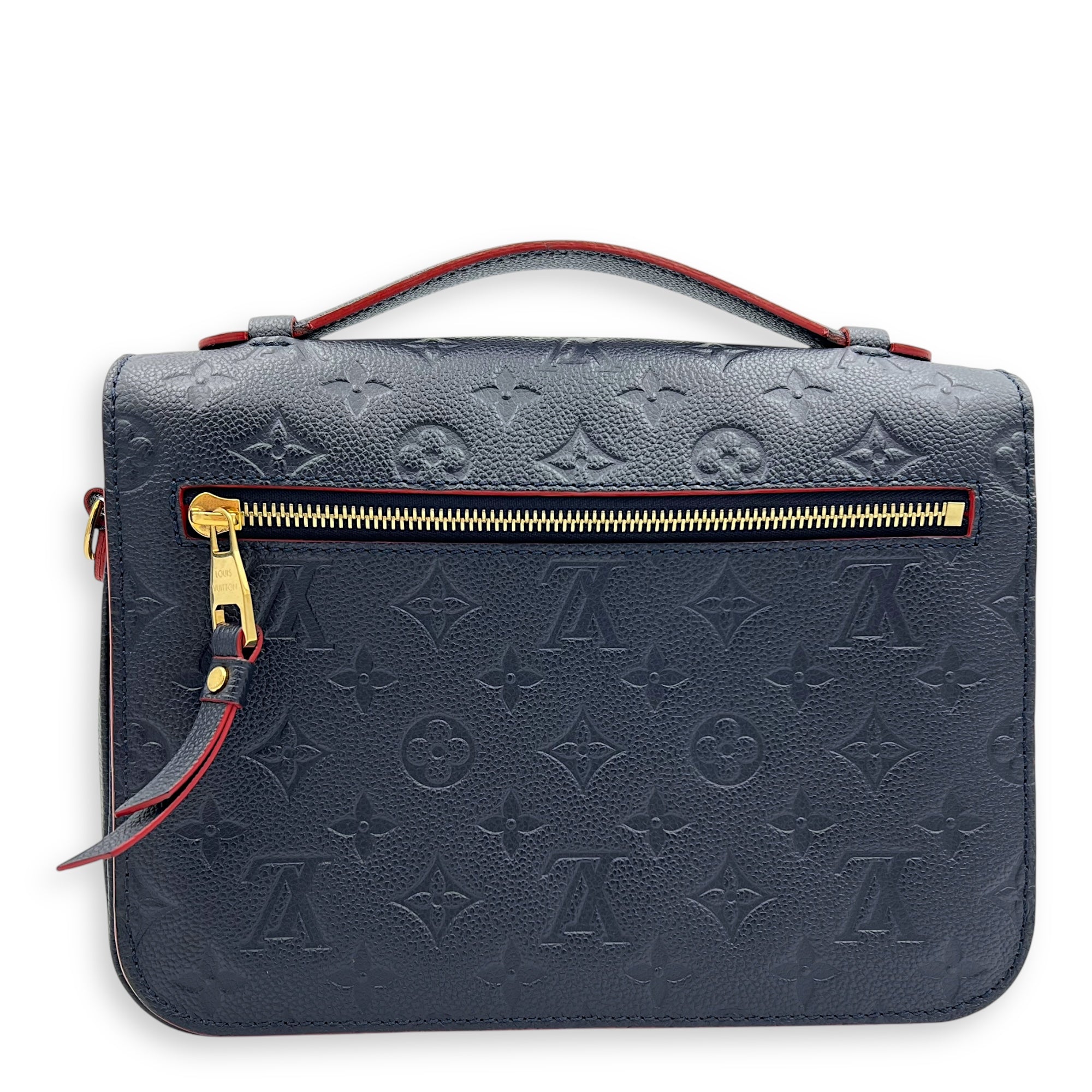 Metis Crossbody Bag Blue in Empreinte Leather, Gold hardware