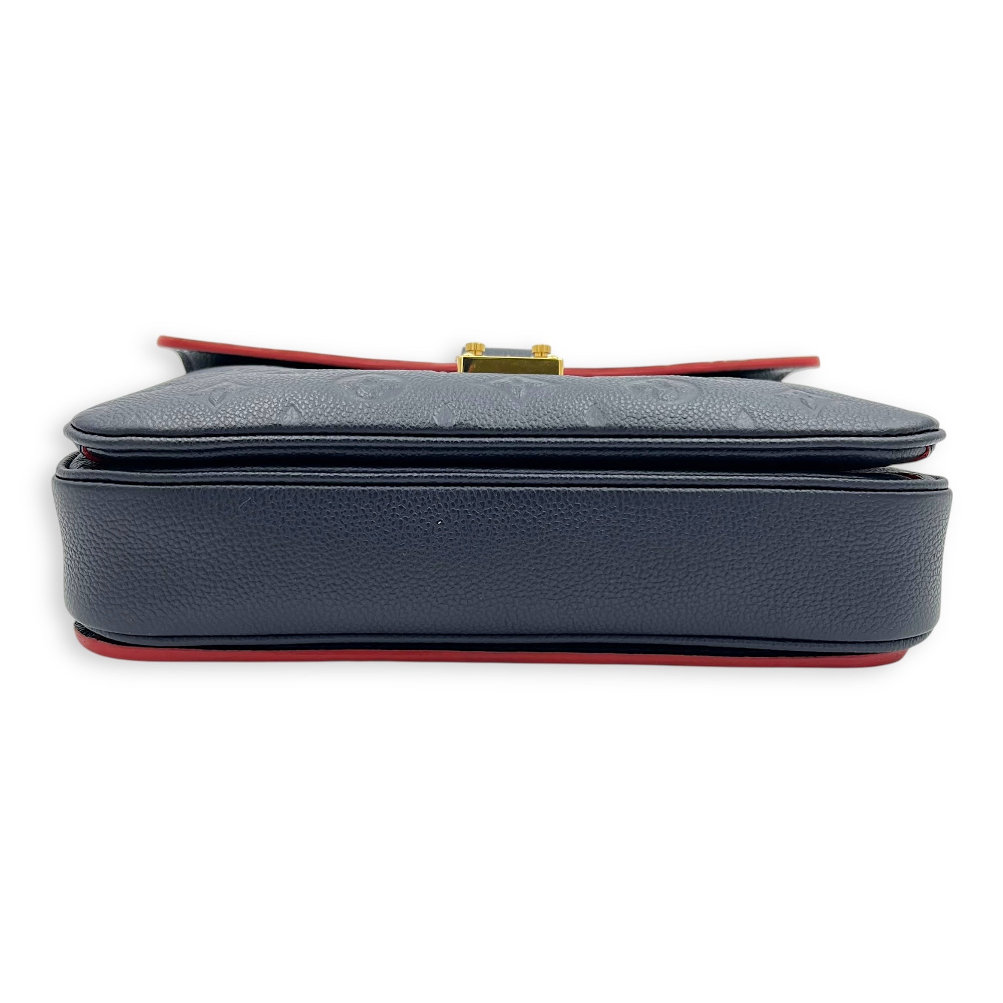 Metis Crossbody Bag Blue in Empreinte Leather, Gold hardware