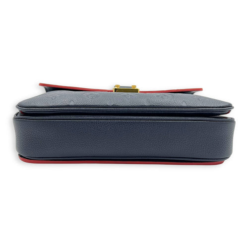 Metis Crossbody Bag Blue in Empreinte Leather, Gold hardware