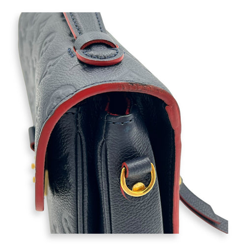 Metis Crossbody Bag Blue in Empreinte Leather, Gold hardware