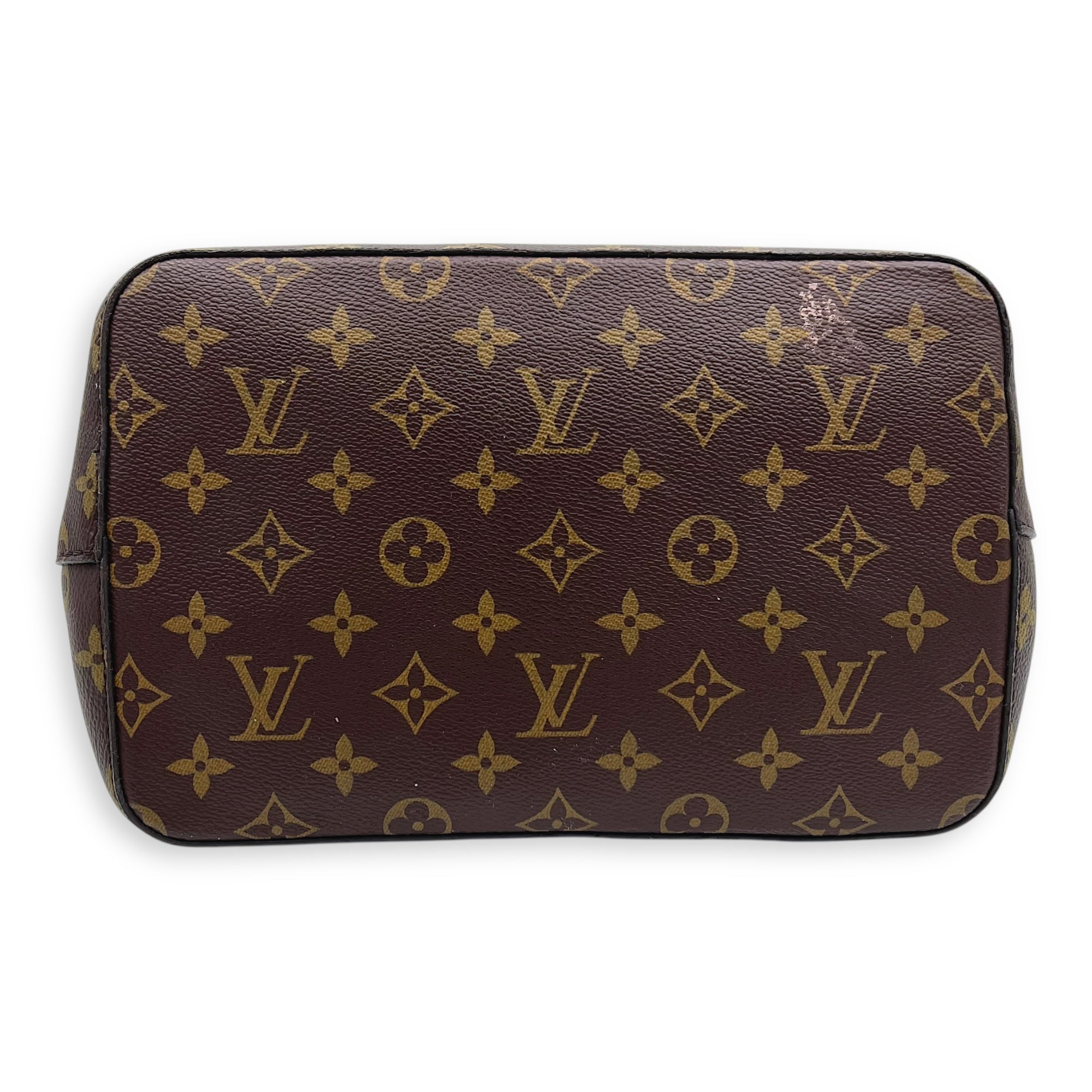 NeoNoe MM Brown Bucket Bag in Monogram Coated Canvas, Gold hardware