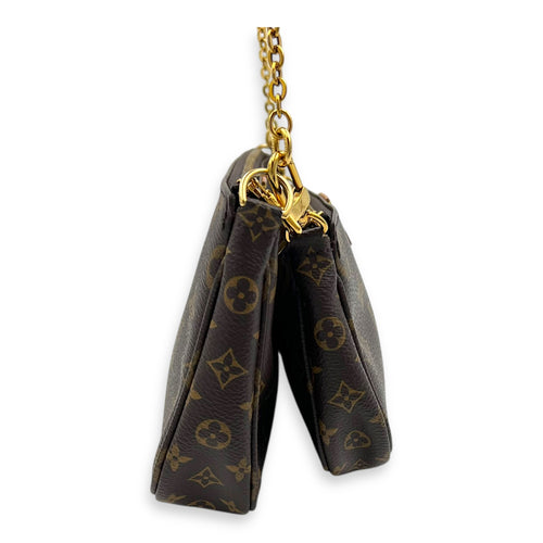 Multi-Pochette Accessoires Crossbody Bag Brown in Monogram Coated Canvas, Gold hardware