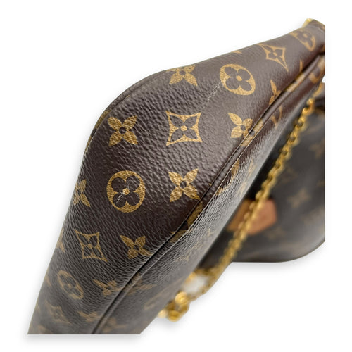 Multi-Pochette Accessoires Crossbody Bag Brown in Monogram Coated Canvas, Gold hardware