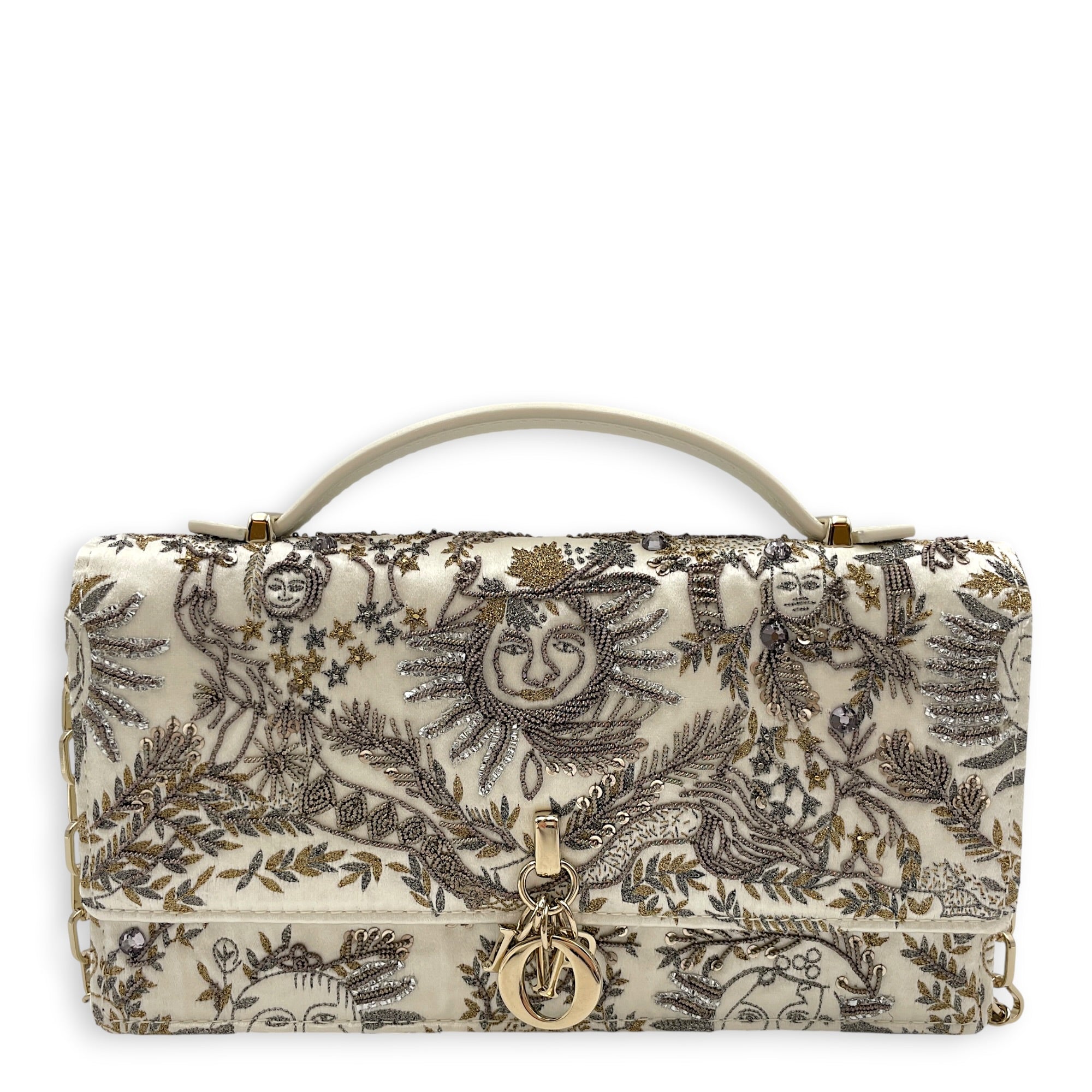 My Dior Mini White Crossbody Bag in Silk Gold hardware