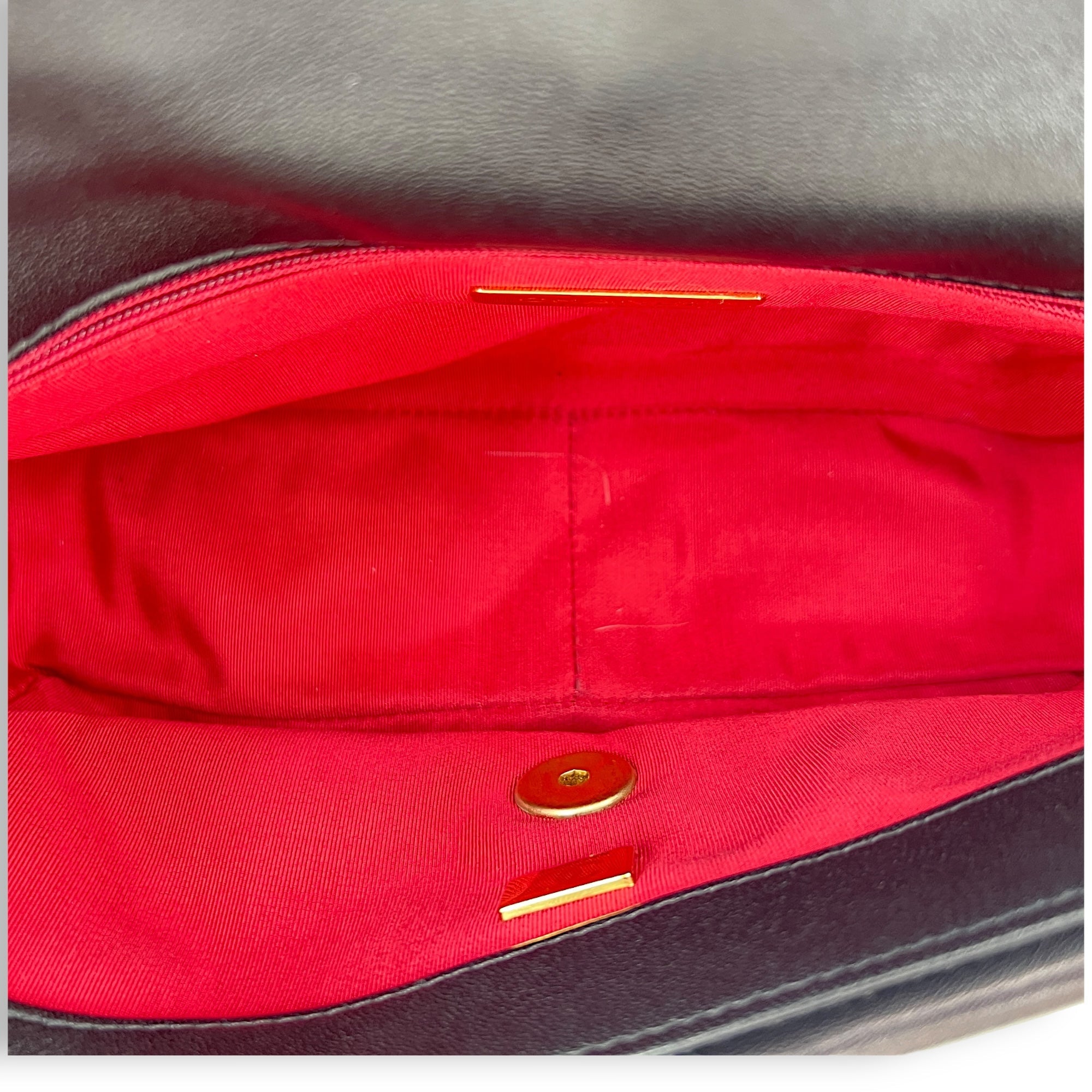 C19 Small Black Top Handle Bag in Lambskin, Mixed hardware