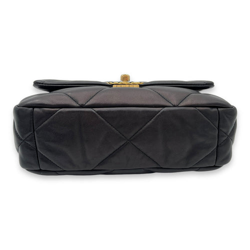 C19 Small Black Top Handle Bag in Lambskin, Mixed hardware