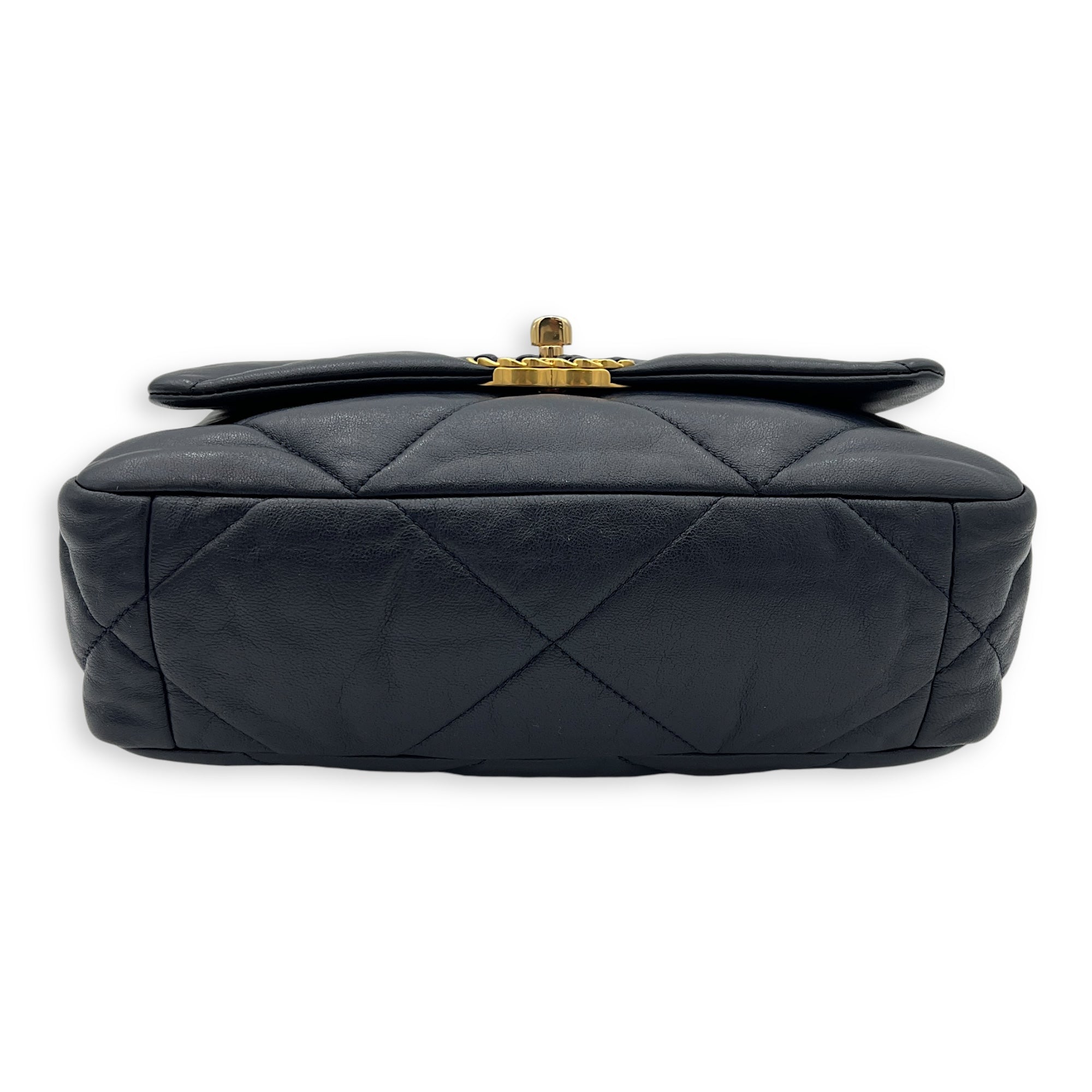 C19 Small Blue Shoulder Bag in Lambskin, Mixed hardware