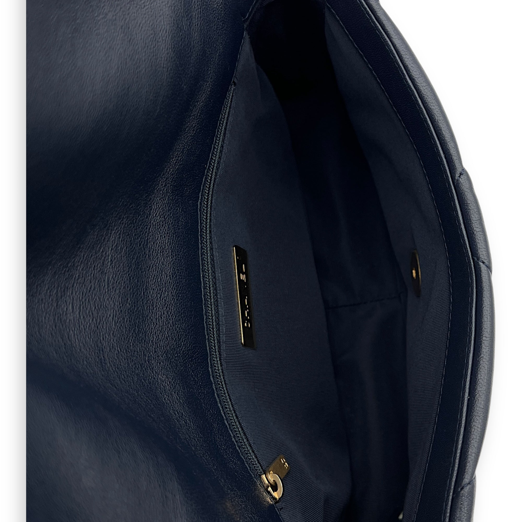 C19 Small Blue Shoulder Bag in Lambskin, Mixed hardware