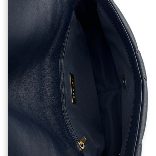 C19 Small Blue Shoulder Bag in Lambskin, Mixed hardware