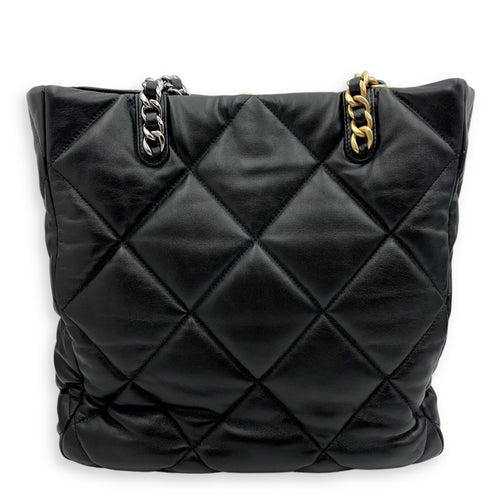C19 Vertical Tote Black Shoulder Bag in Lambskin, 3-Tone hardware