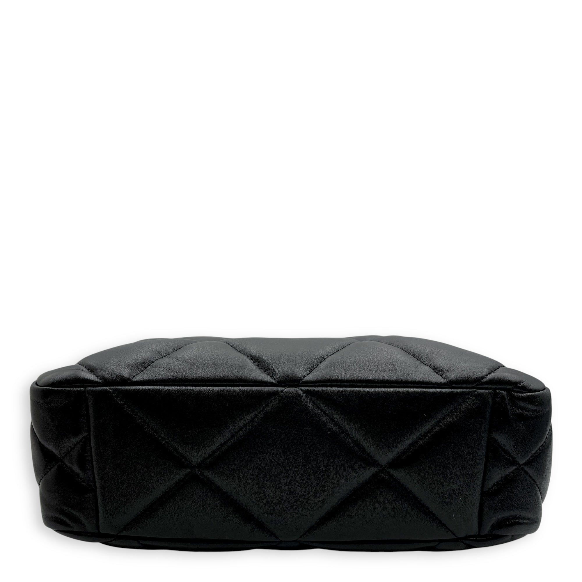 C19 Vertical Tote Black Shoulder Bag in Lambskin, 3-Tone hardware