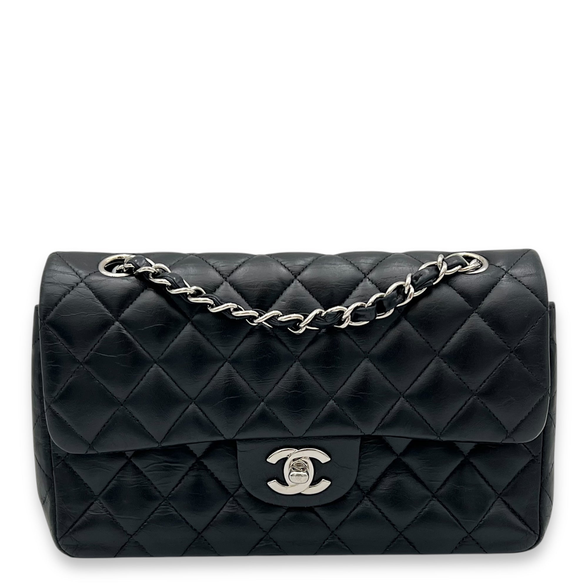 Chanel classic flap silver shop