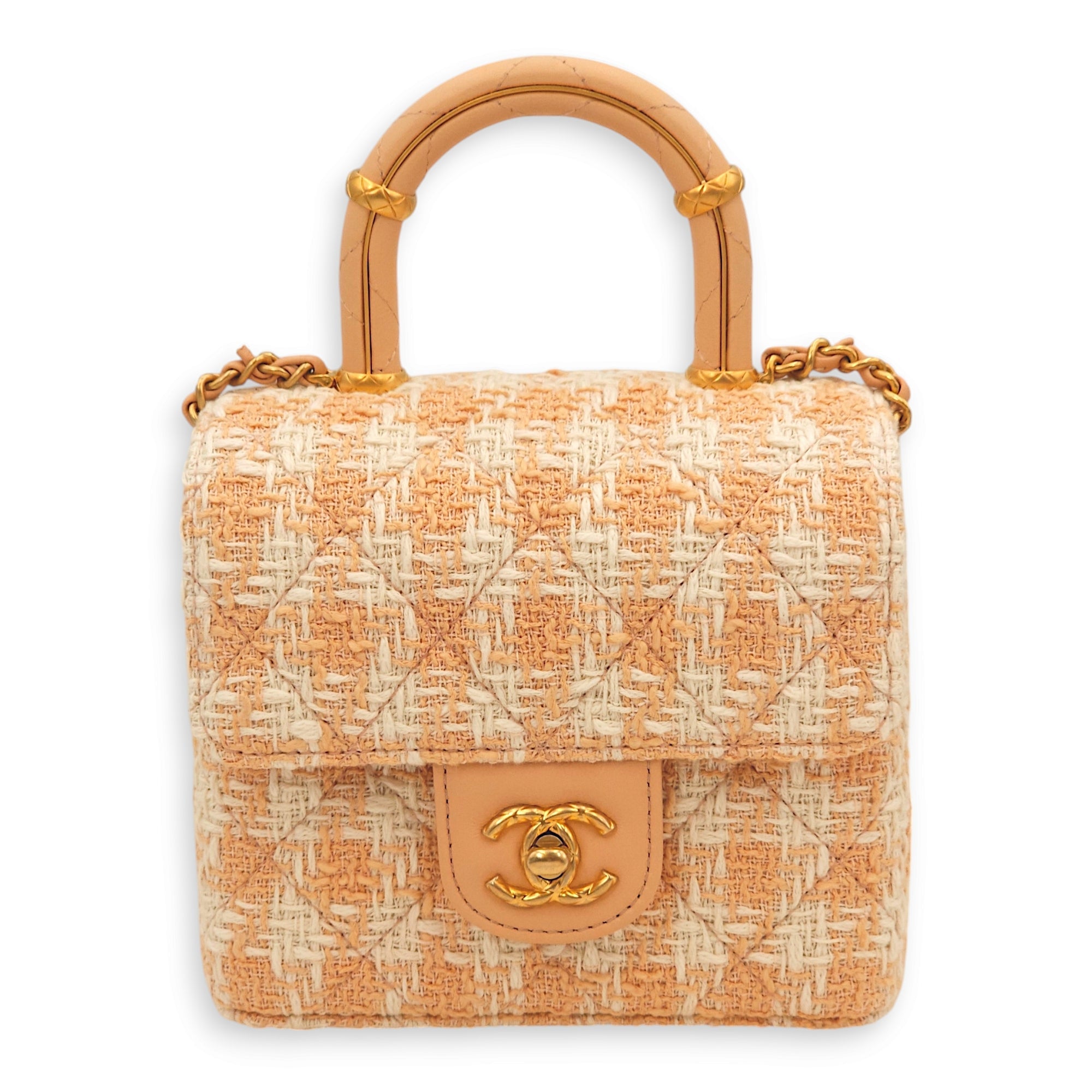 Chanel Coco Crush Multi-colour Top Handle Bag in Tweed/Calf, Gold