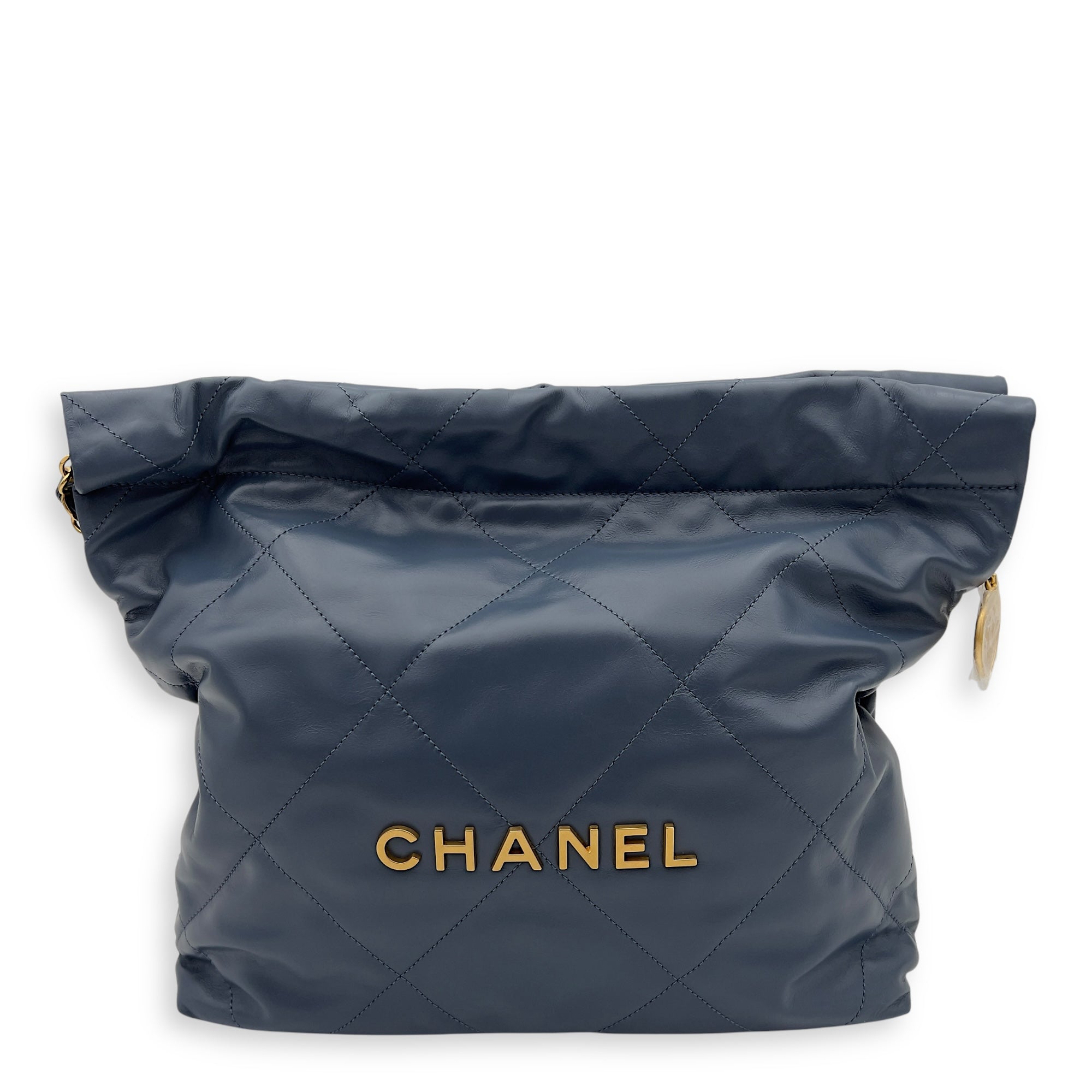 Chanel C22 Shoulder Bag Blue in Lambskin, Gold hardware_1
