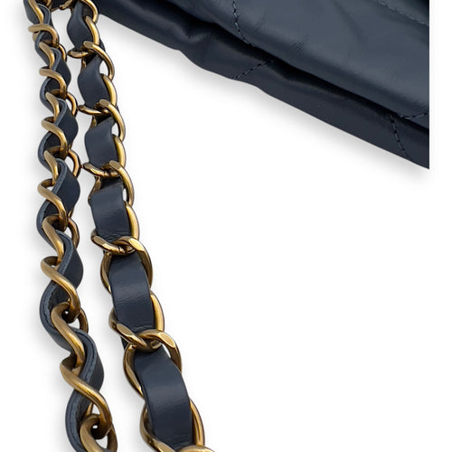 Chanel C22 Shoulder Bag Blue in Lambskin, Gold hardware_15
