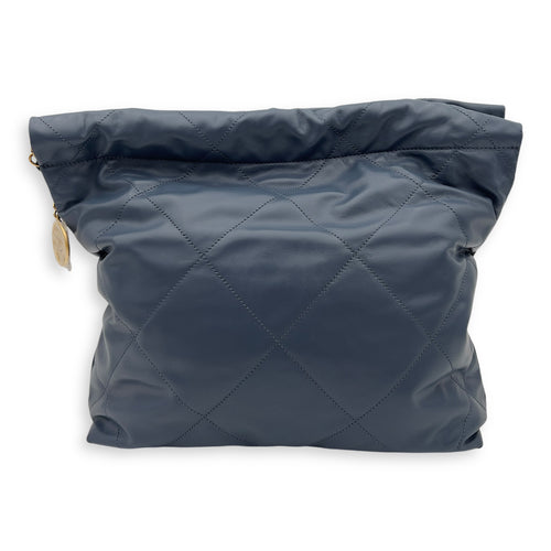 Chanel C22 Shoulder Bag Blue in Lambskin, Gold hardware_2