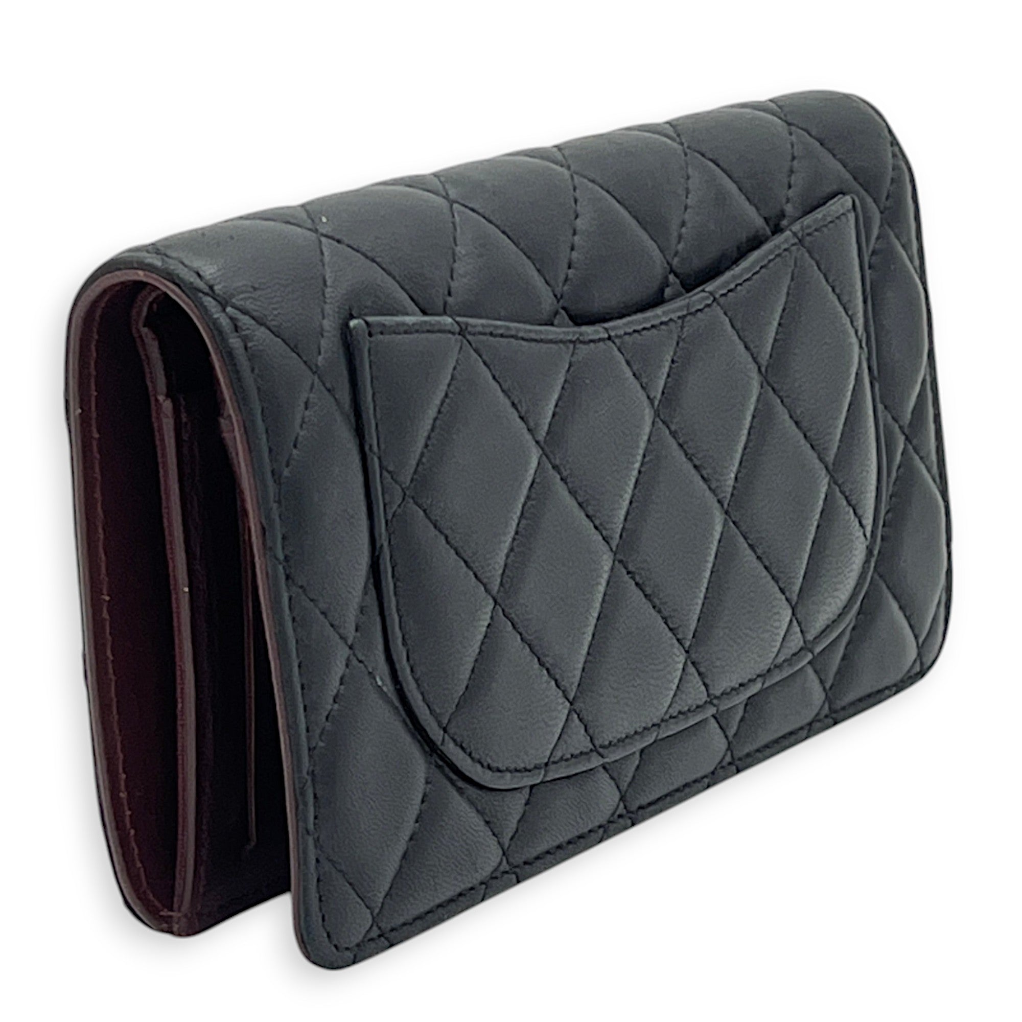 Chanel  CC Quilted Wallet Wallet in Lambskin, Silver Hardware_4
