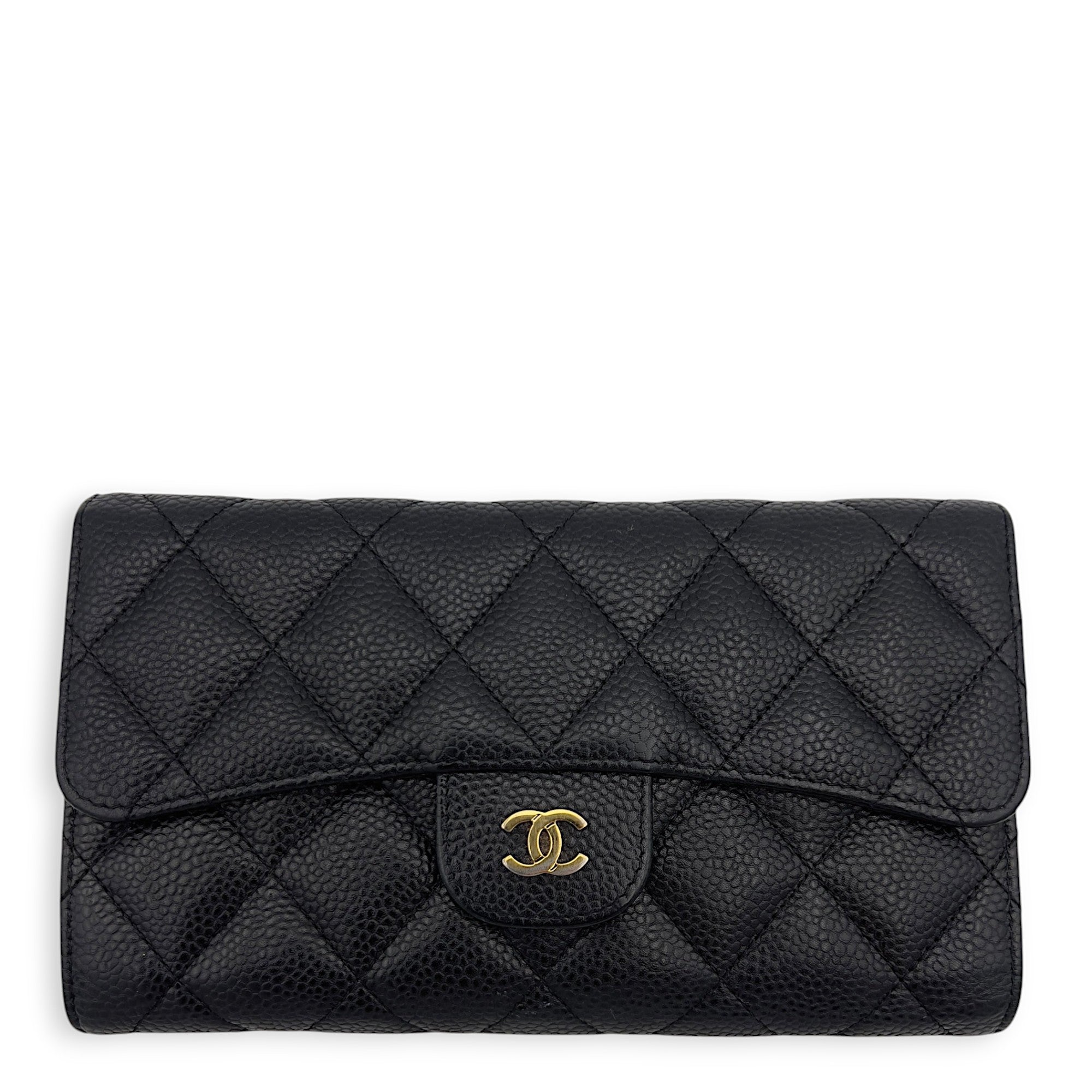 Chanel CC Wallet Black in Caviar Leather, Silver hardware_1
